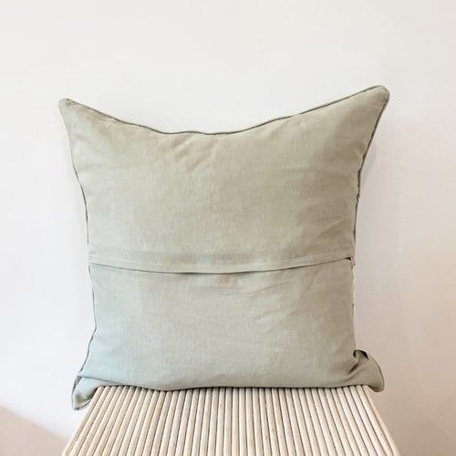 100% French Flax Linen Feather filled Cushion- Sage