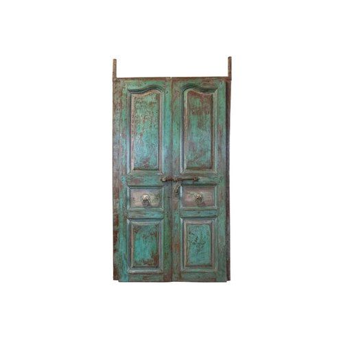 Vintage Teak Door - Blue & Brown
