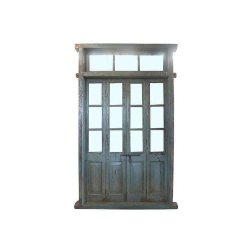 Vintage Teak Door - Windowed, Blue