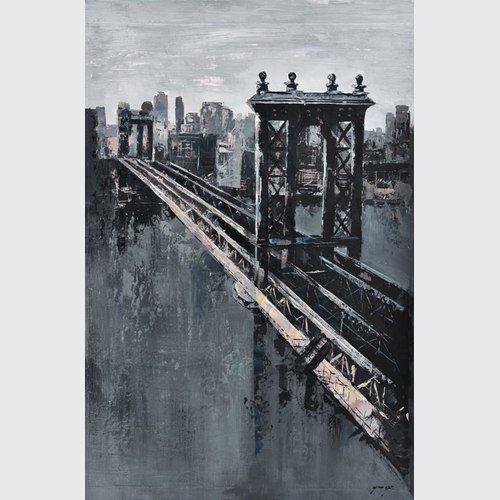 City Bridge Oil Painting Art