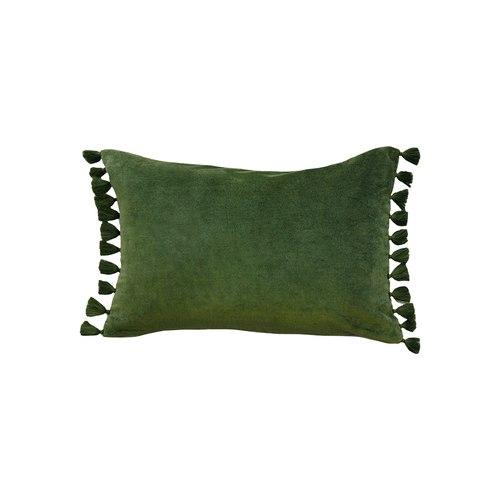 Este Velvet Cushion - Khaki Green