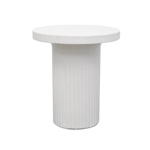 Roma Concrete Side Table - White
