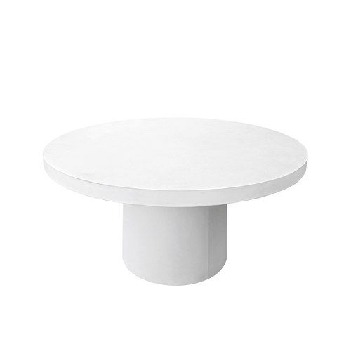 Milazzo Round Concrete Outdoor Table - White