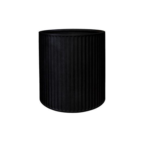 Piako Ribbed Cylinder Planter Black - Large