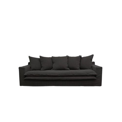 Keely Slipcover Sofa 3 Seater - Carbon