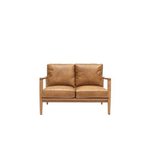 Reid Leather 2 Seater Sofa - Tan Leather