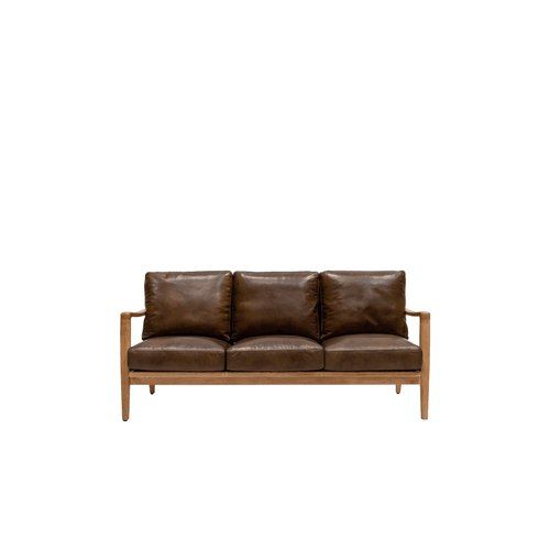 Reid Leather 3 Seater Sofa - Brown Leather