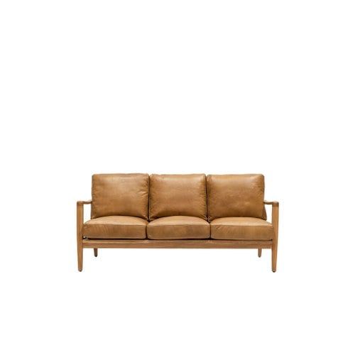 Reid Leather 3 Seater Sofa - Tan Leather