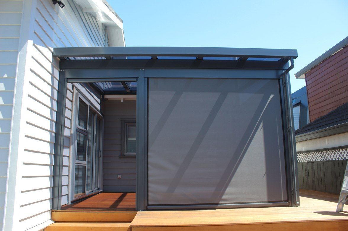 Flat Rectangle Canopy with ZIPTRAK® Outdoor Blinds in Epsom