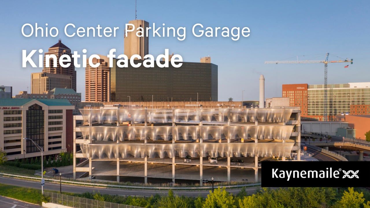 Kaynemaile Architectural Mesh - Kinetic Facade for Columbus Ohio Parking Garage