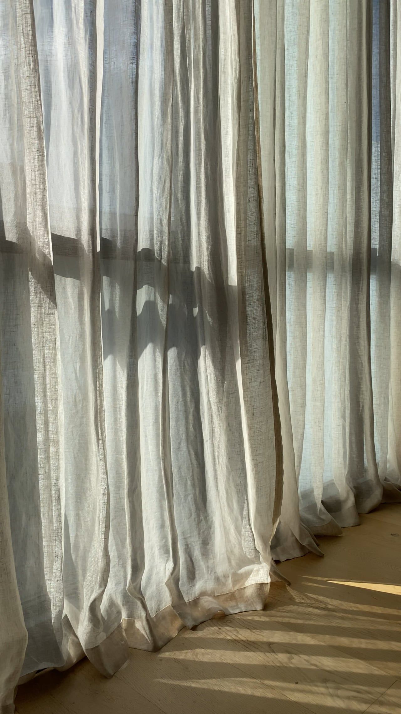 Hemp Sheer Curtains, Grey Lynn Apartment