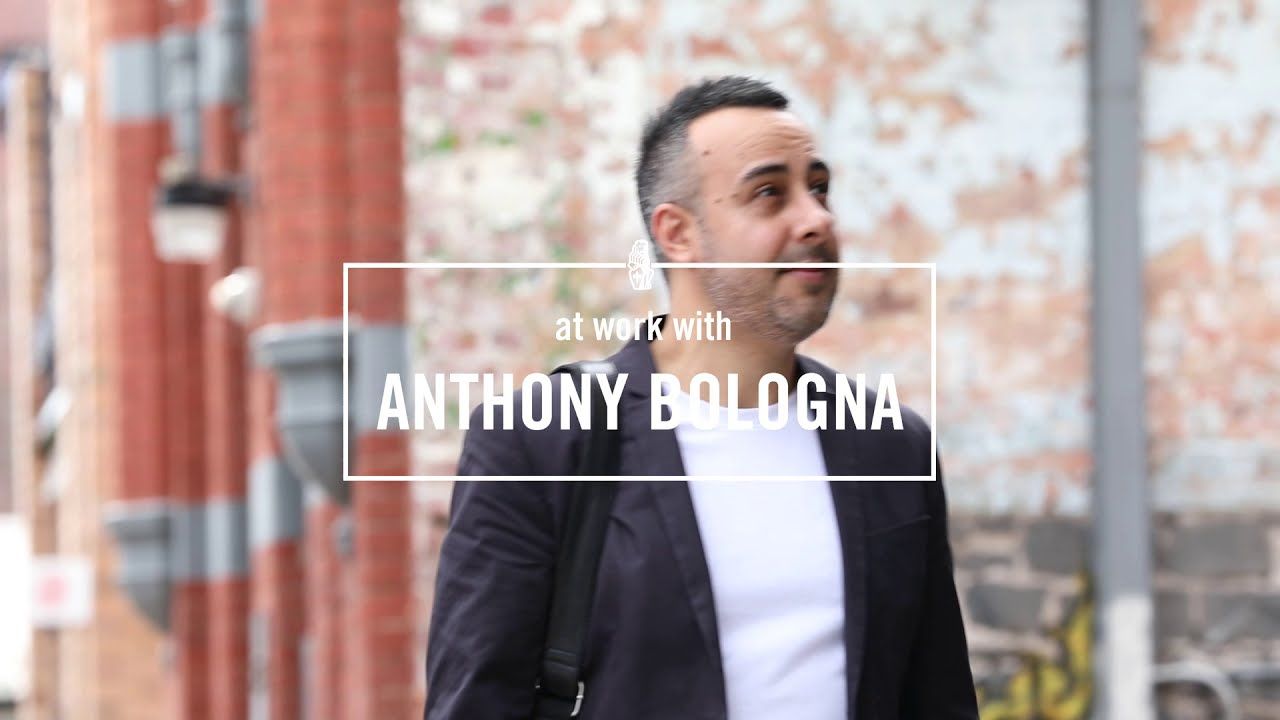 Coffee at work: Creative director Anthony Bologna