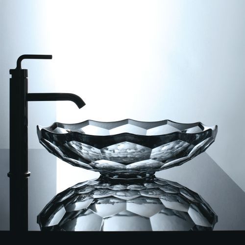 Briolette Faceted Glass Vessel Basin