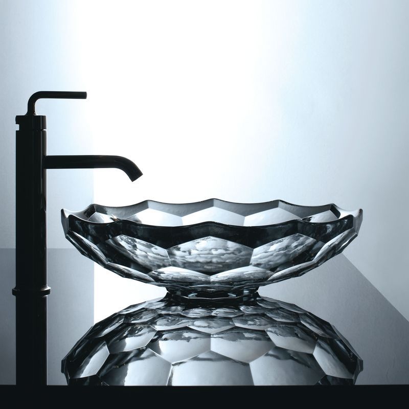 Briolette Faceted Glass Vessel Basin