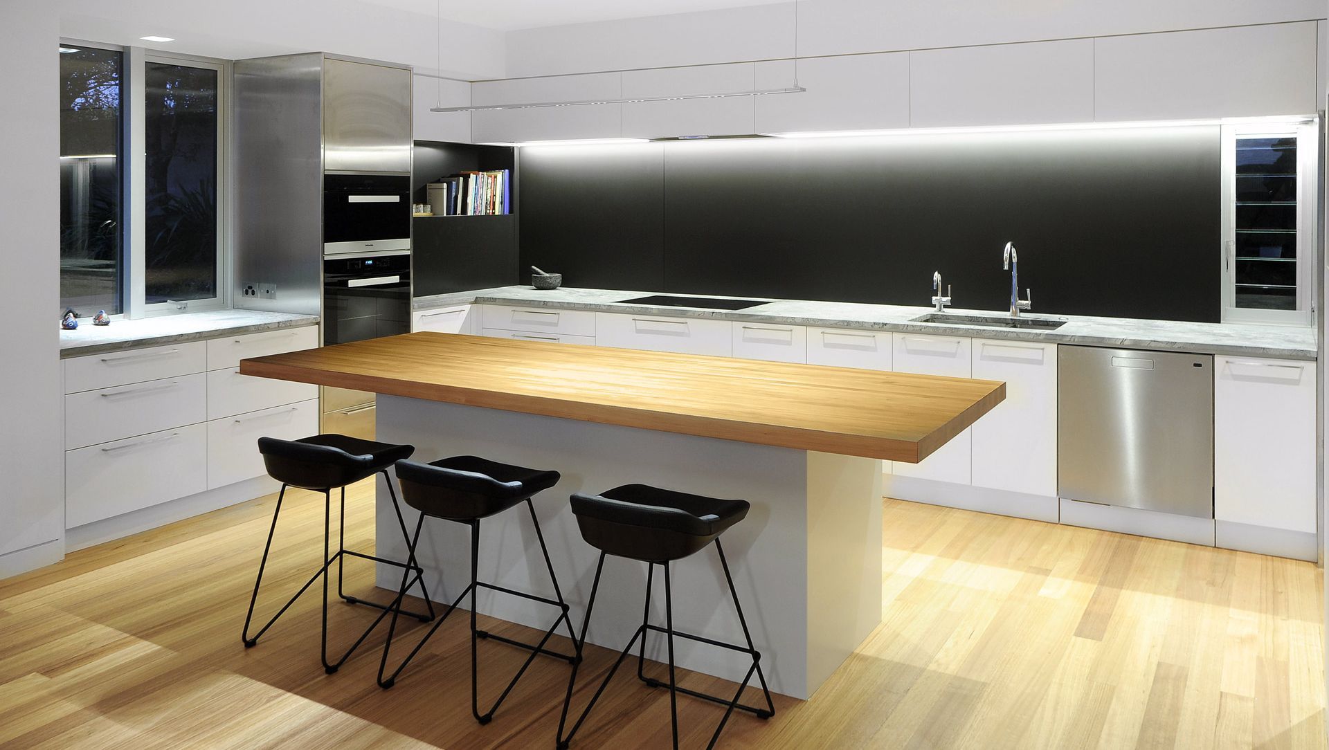 Campbells Bay Kitchen steel and stone banner