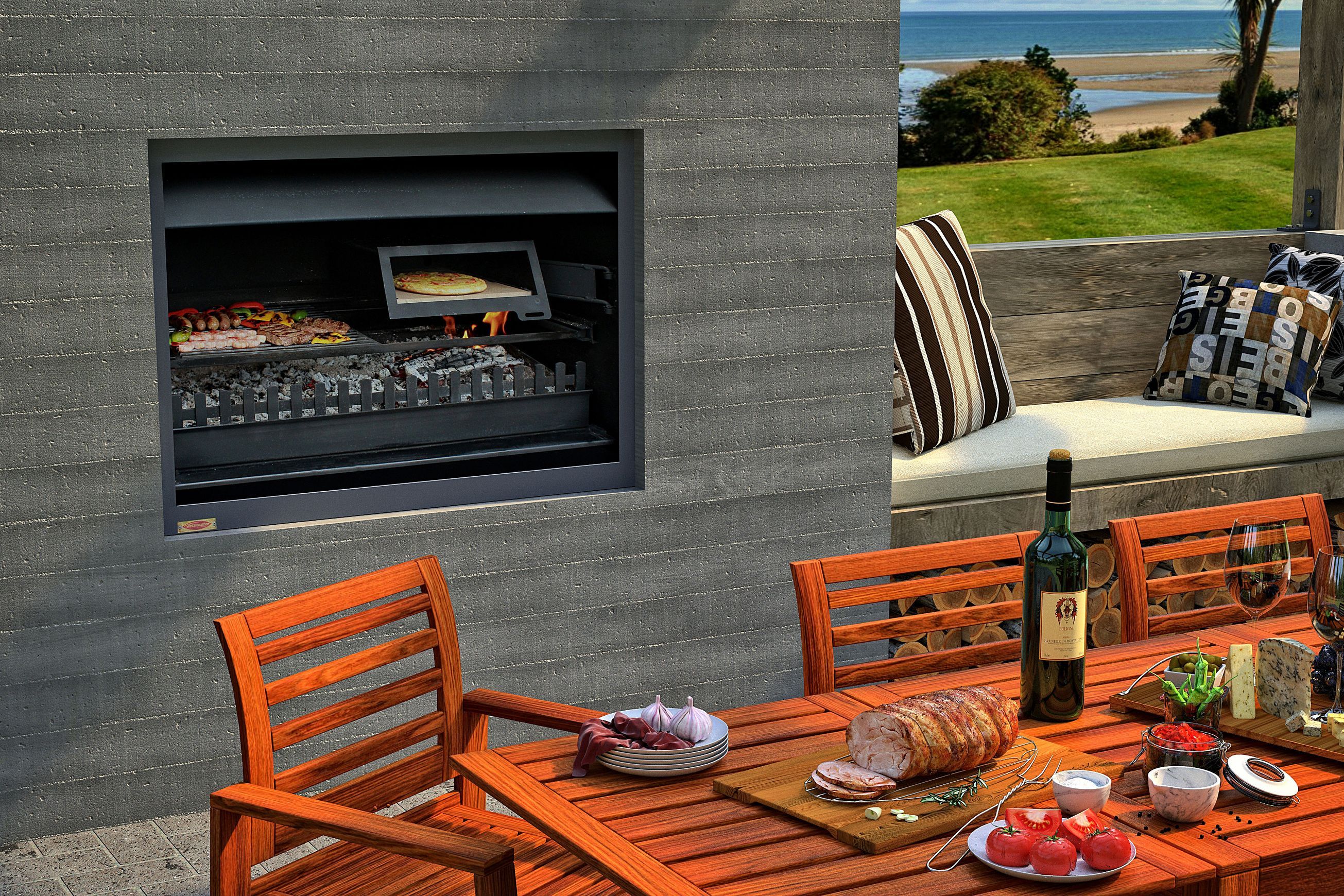 Jetmaster Quadro Outdoor Wood Fireplace