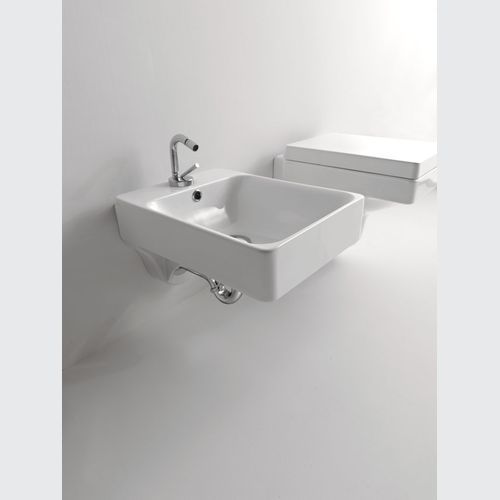 Cento Rectangular Wall Hung Toilet and Bidet by Kerasan