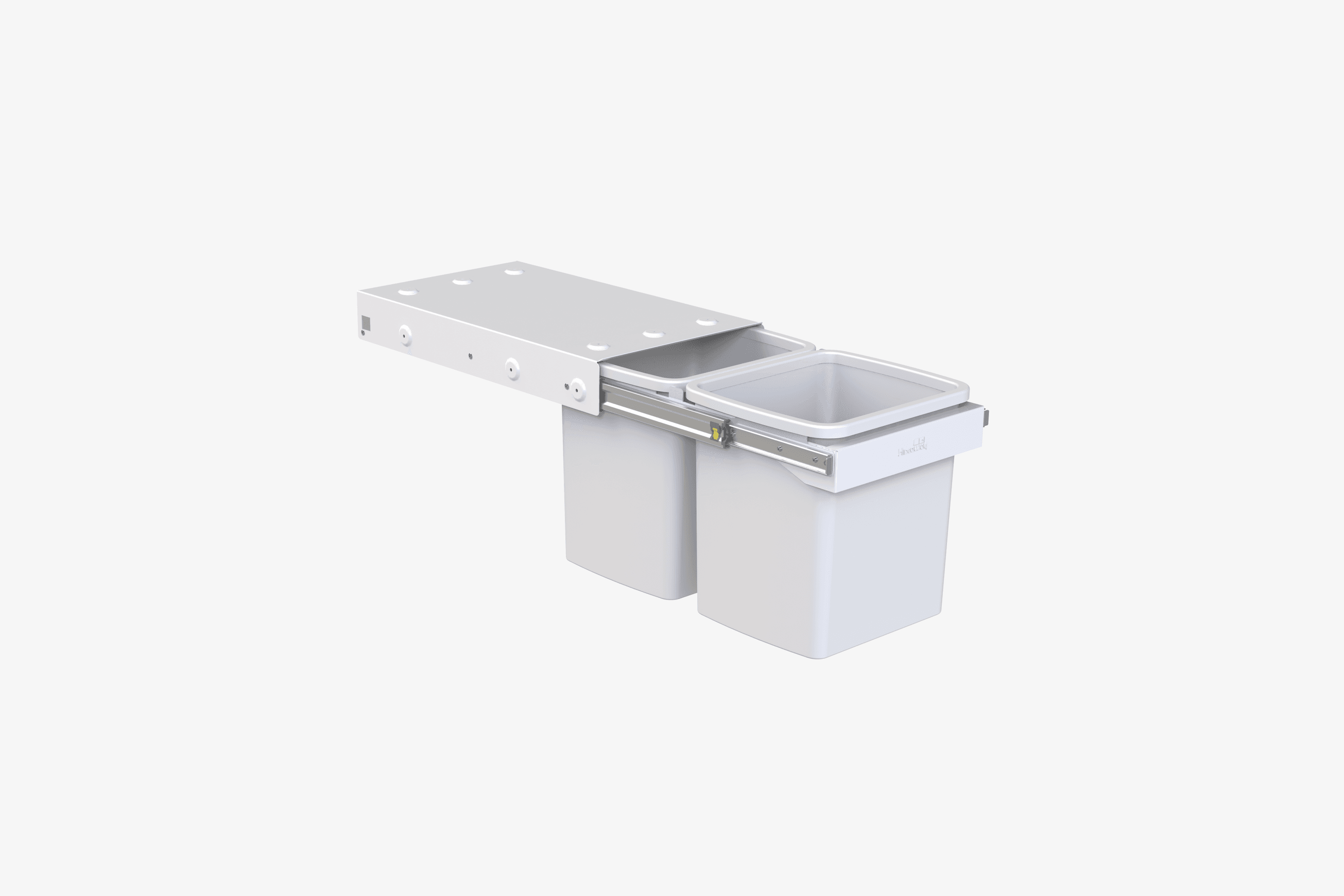 Compact Bin Storage - 2 x 15 Litre bucket - Handle Pull