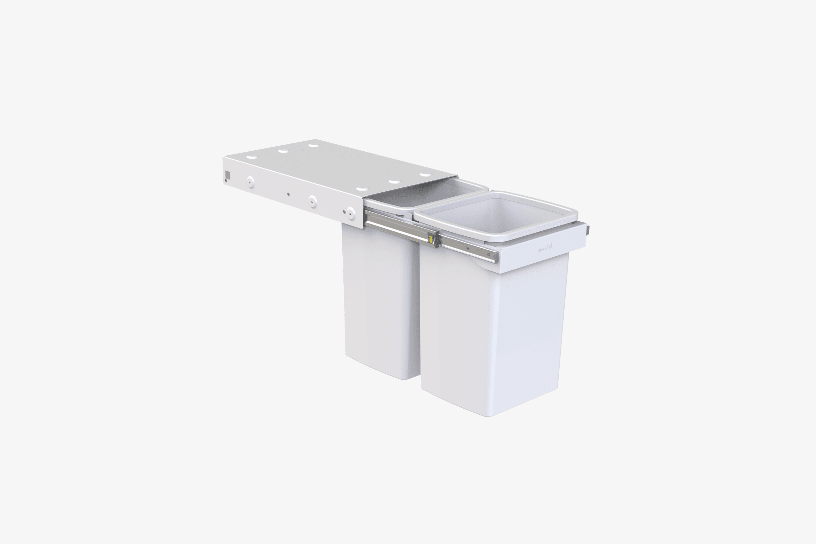 Compact Bin Storage - 2 x 20 Litre Bucket - Handle Pull