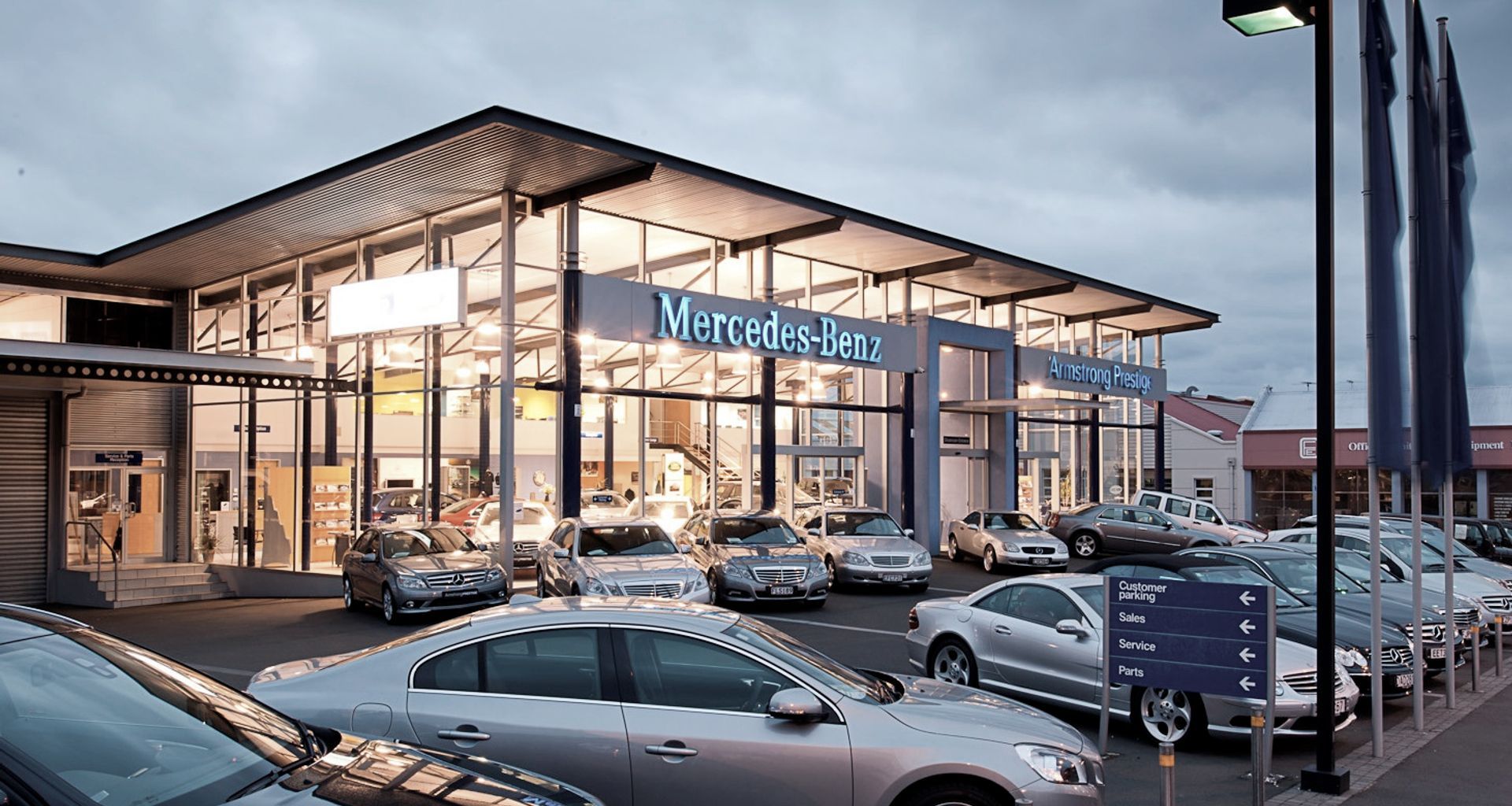 Armstrong Prestige, Dunedin and Christchurch banner