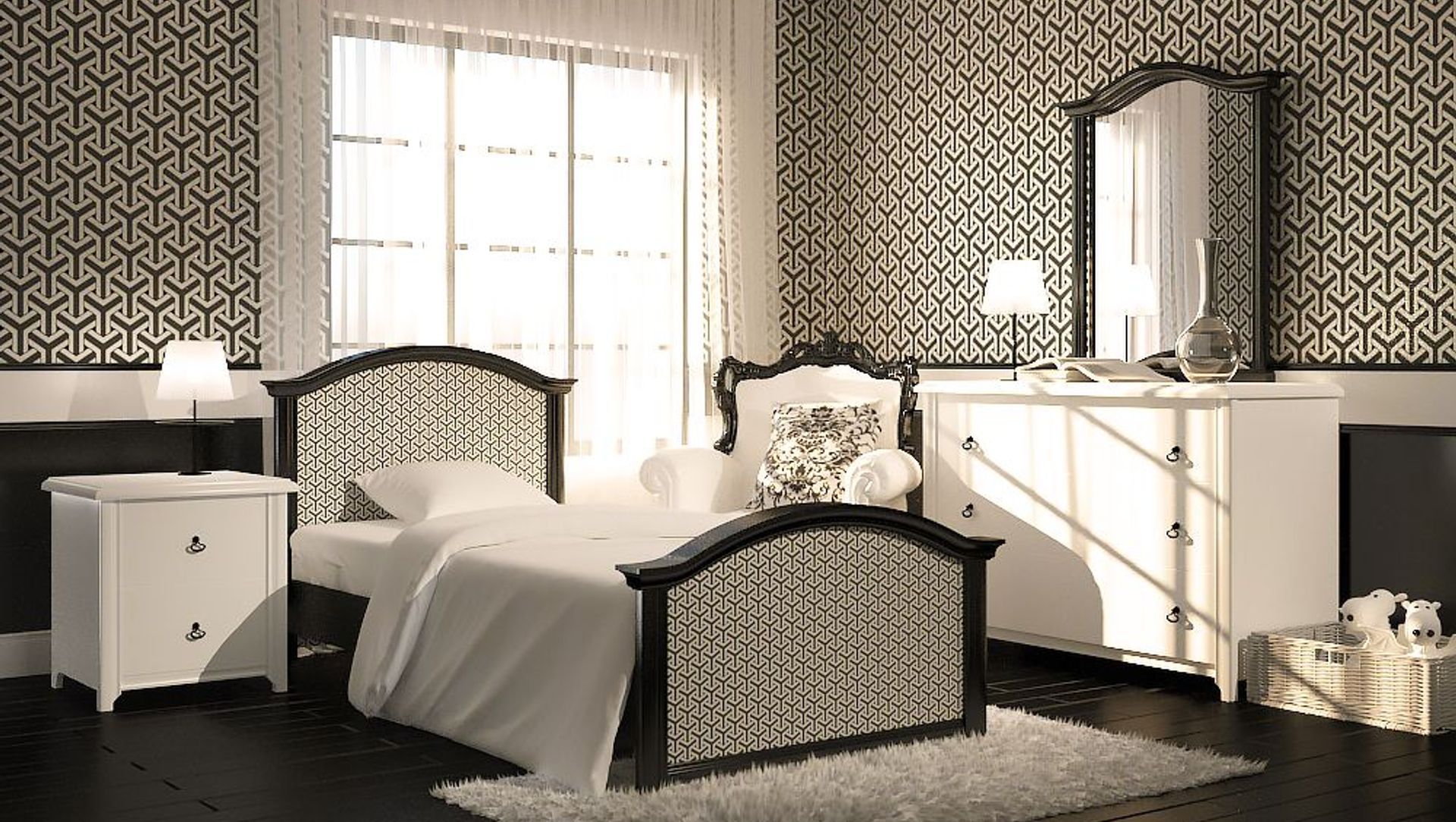 Black and White Bedroom banner