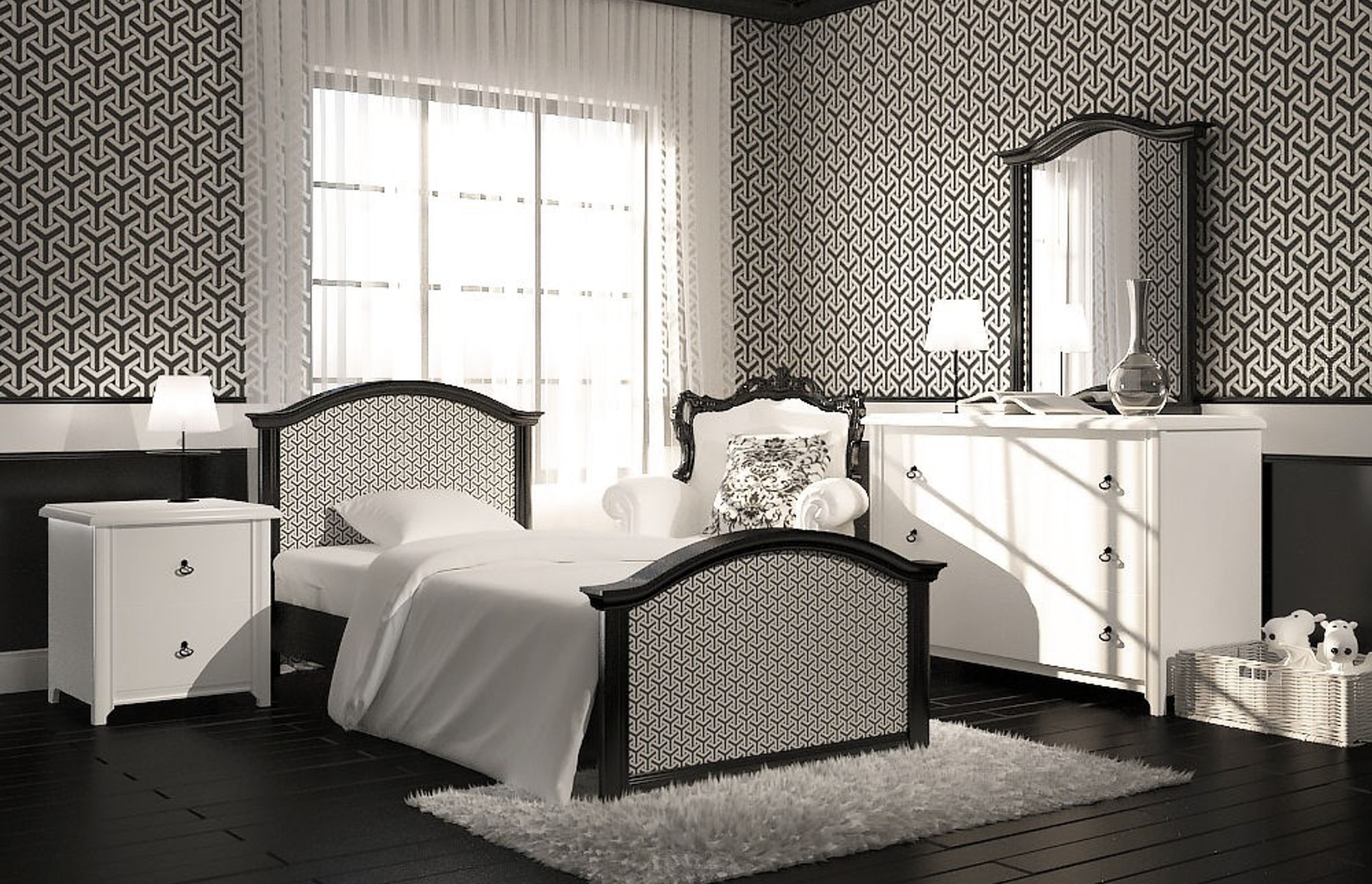 Black and White Bedroom