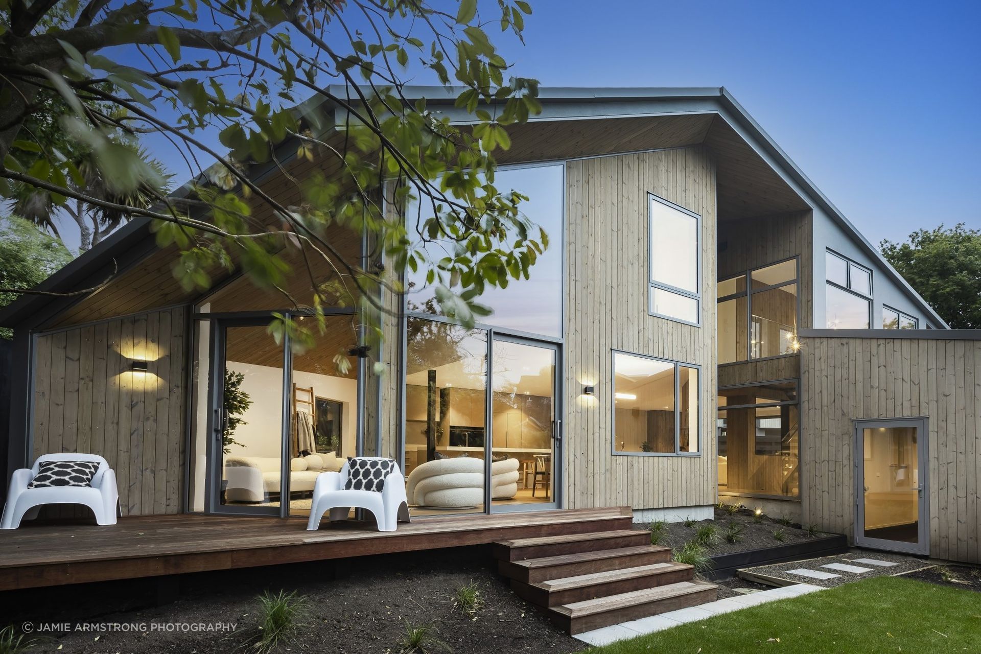 South Architects ensured both homes could enjoy east and north-facing balconies and courtyards.
