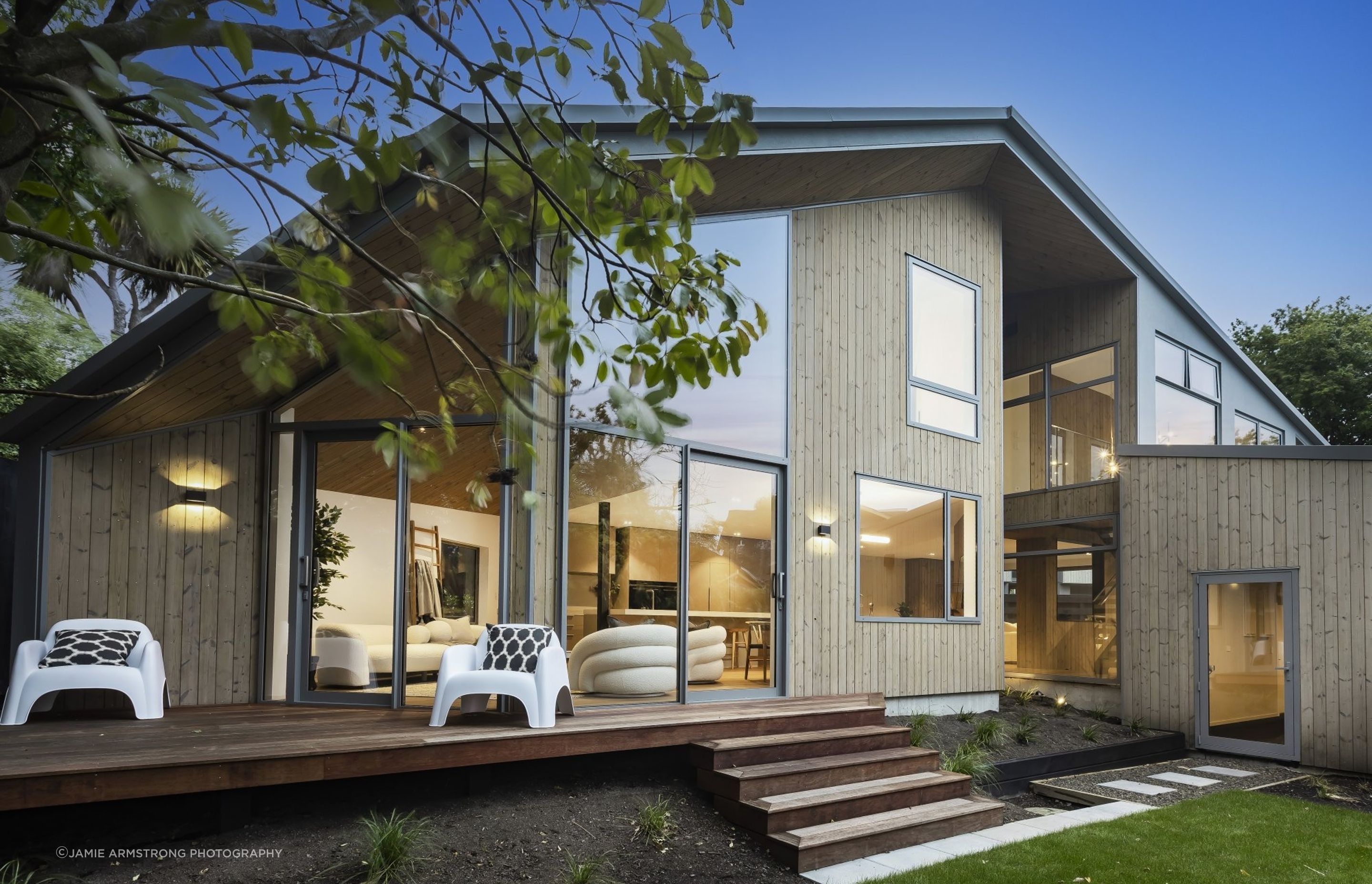 South Architects ensured both homes could enjoy east and north-facing balconies and courtyards.