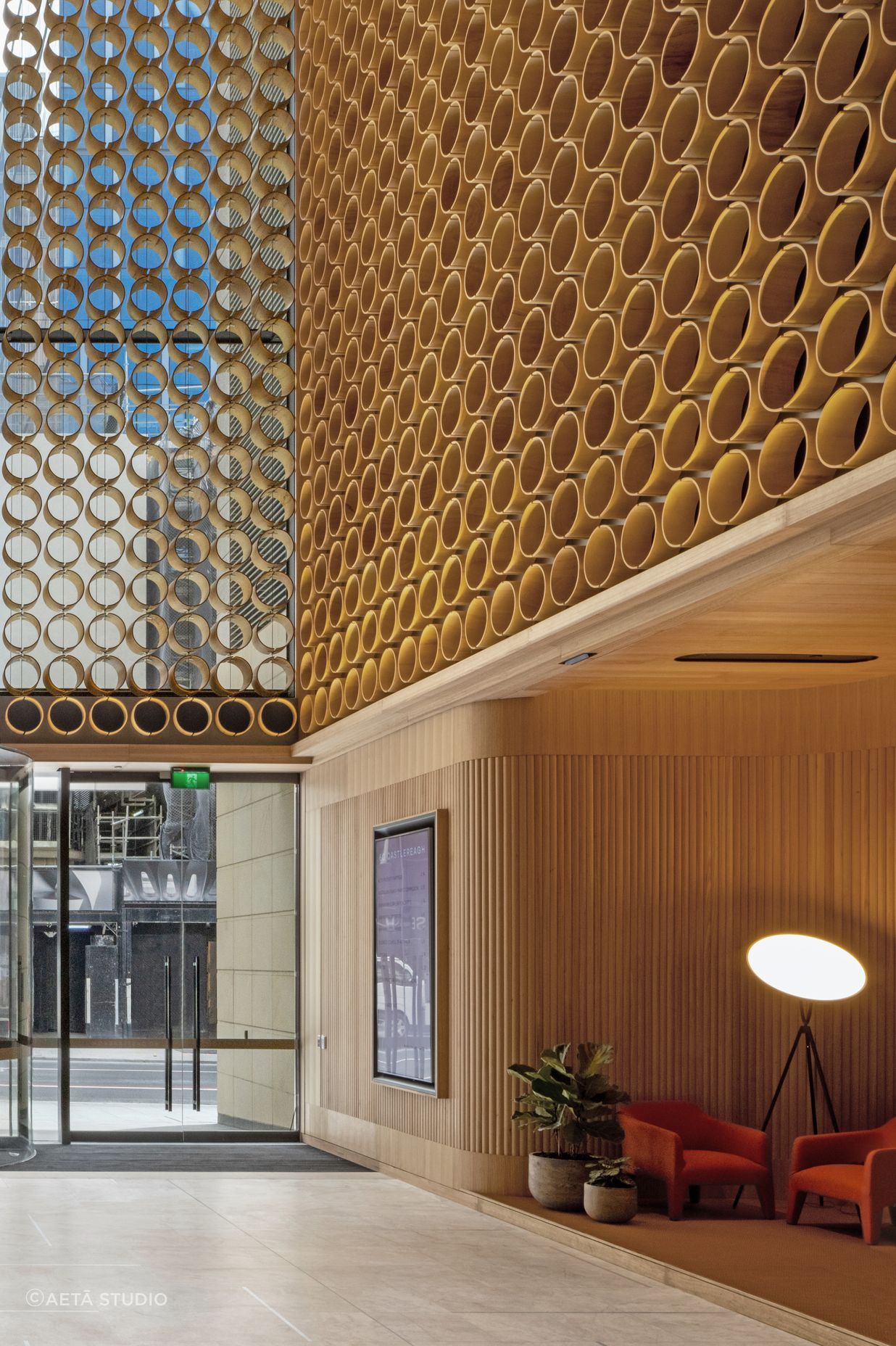 The design makes for a more comfortable foyer.