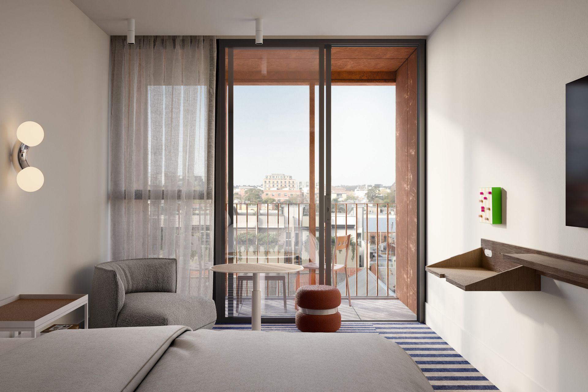 The brief specified ‘soft industrialism, youthful eclecticism with a sophisticated palette of materials’.