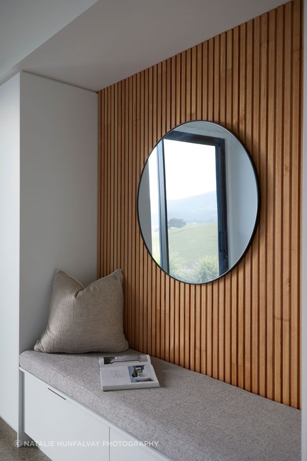 Custom cabinetry adds interest and simplicity.