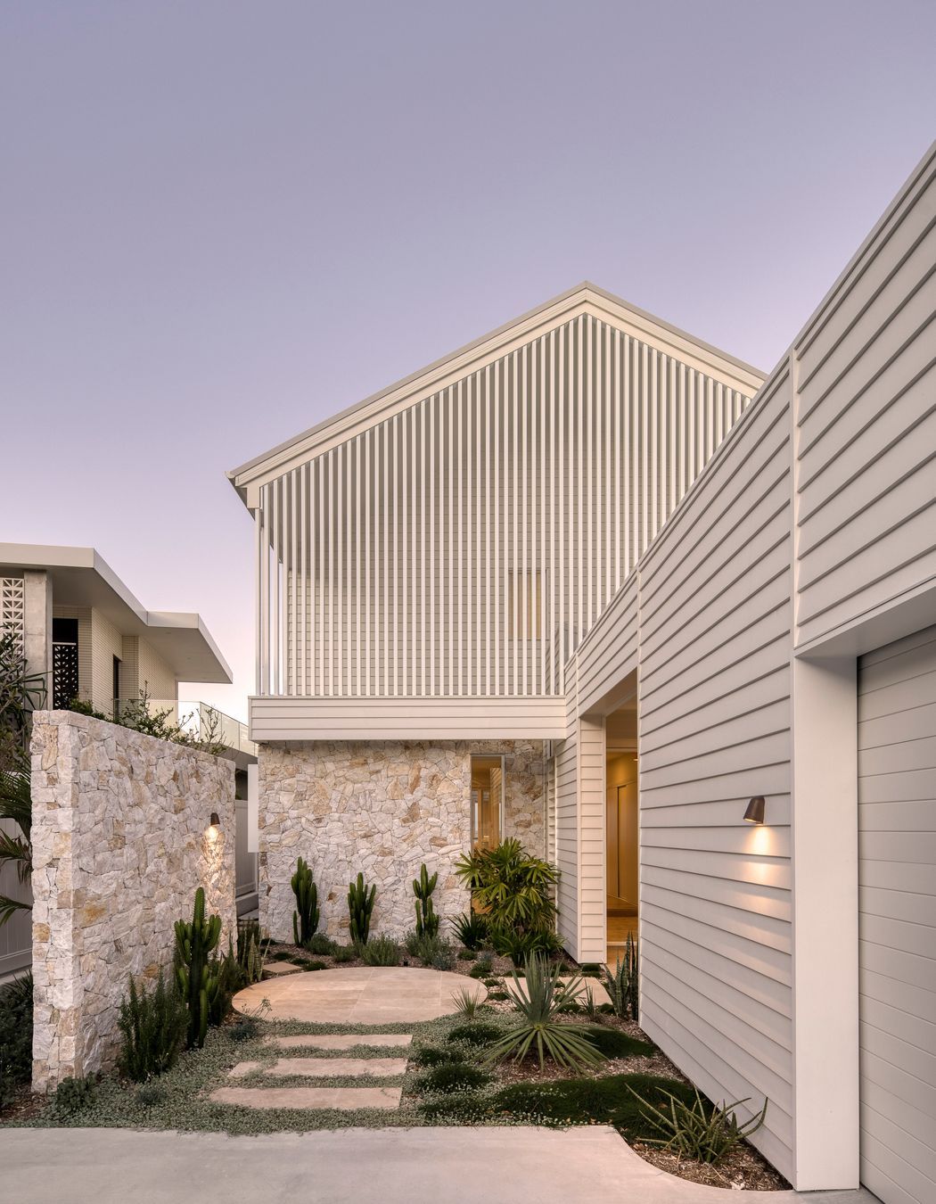 Lines and textures create an interesting entrance