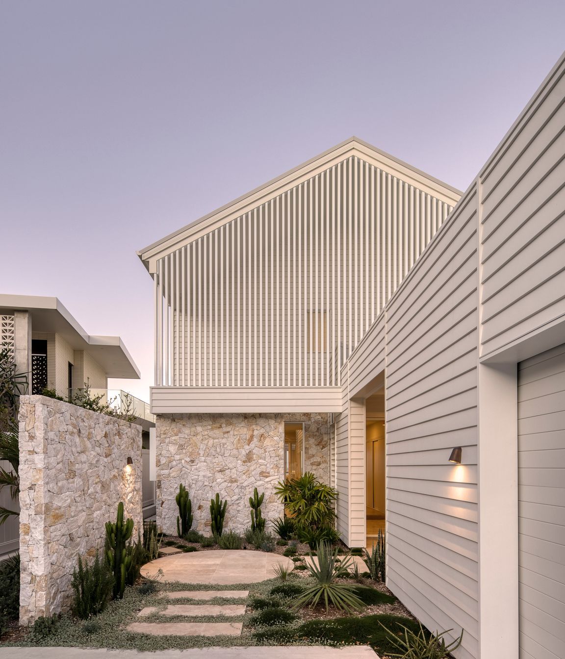 Lines and textures create an interesting entrance