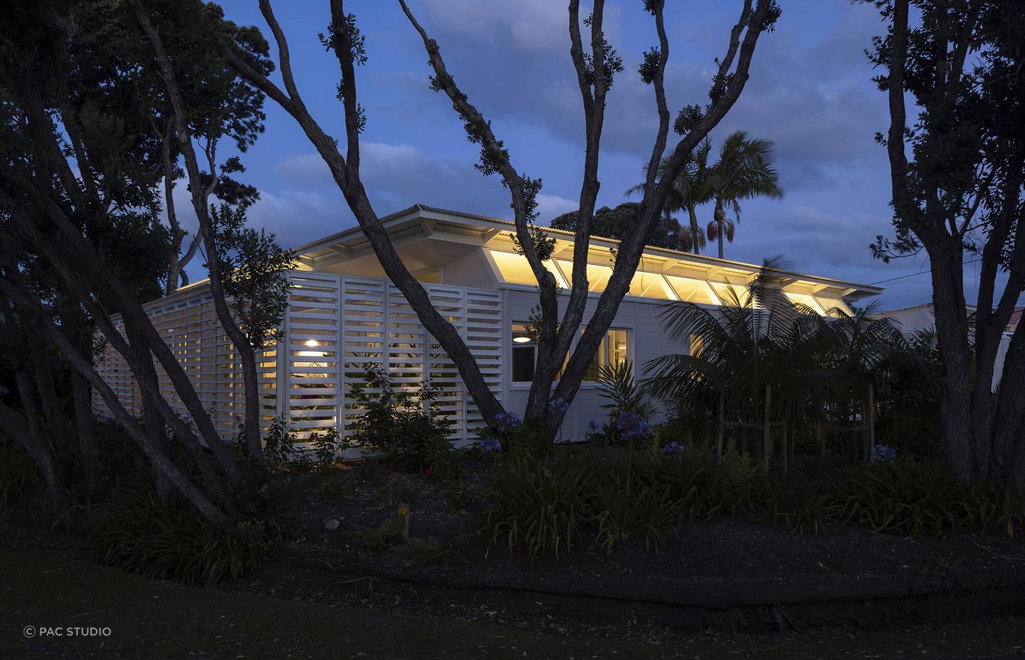 Sunset invites a warmth of light for this corner site.