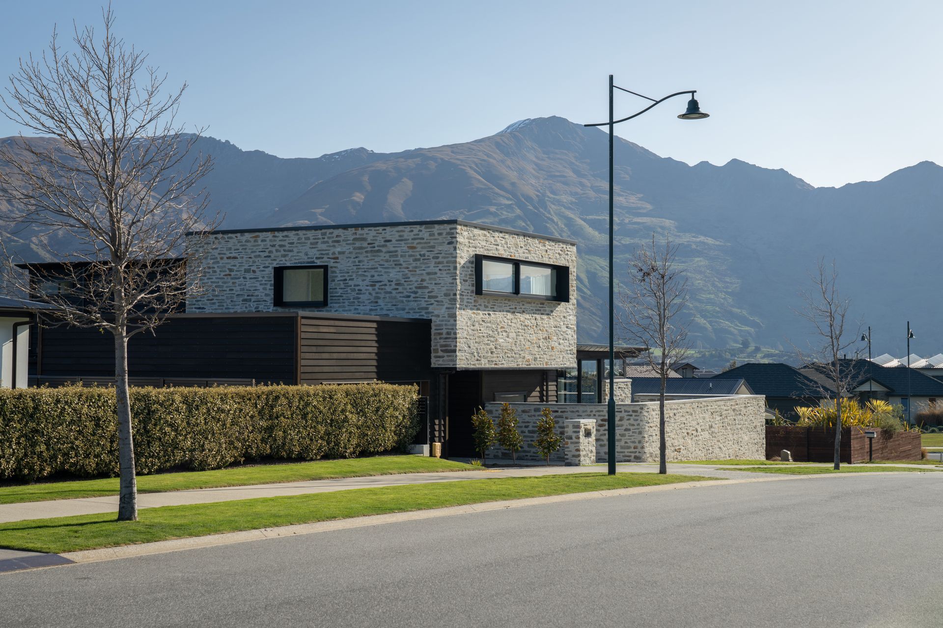 Local schist was used extensively in the renovation