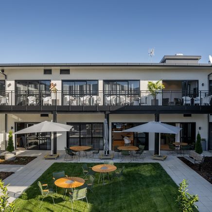 A brand new balcony system makes a statement in a Cambridge retirement community