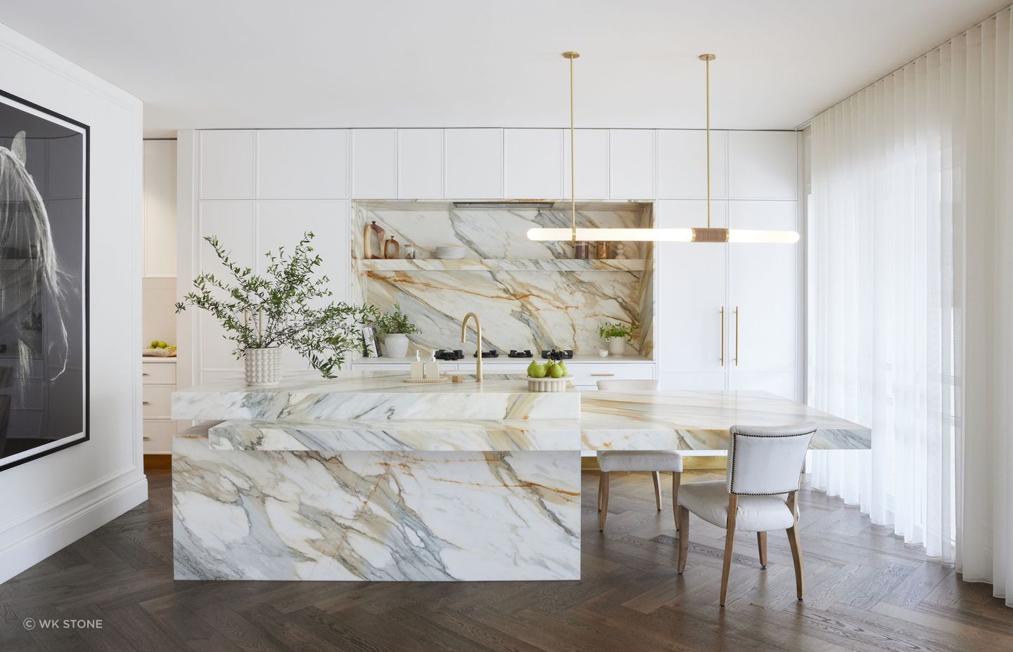 Stunning Calacutta Borghini Marble.