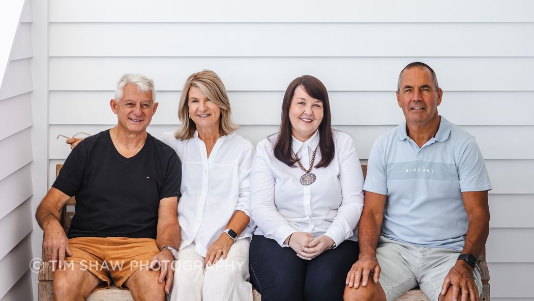 Left to right: clients Mark and Eileen with designer Nadine Ryan and builder John Arnold.