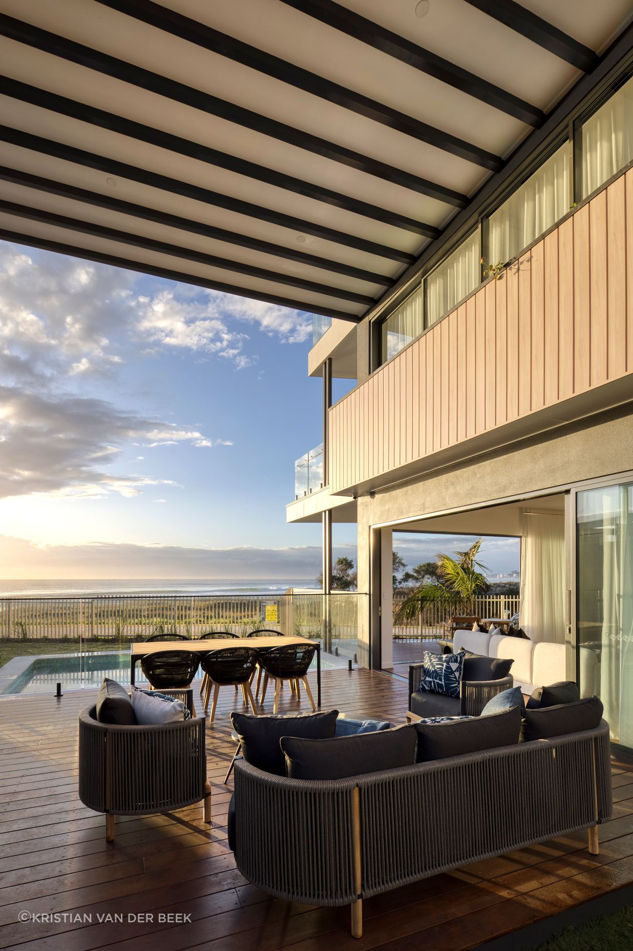 The beach house maximises the northern light
