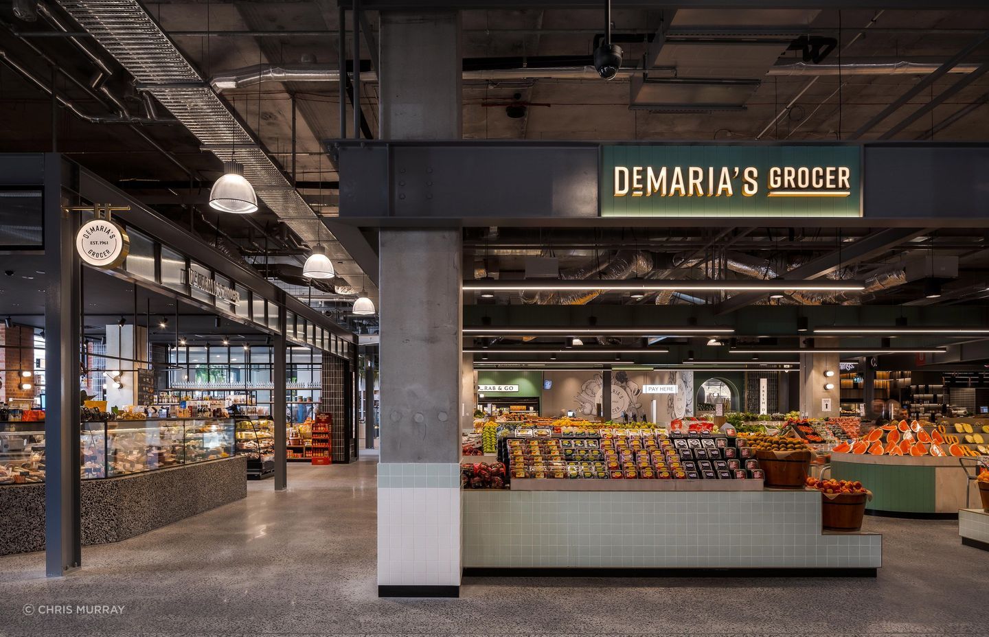A welcoming space at DeMaria’s Grocer.