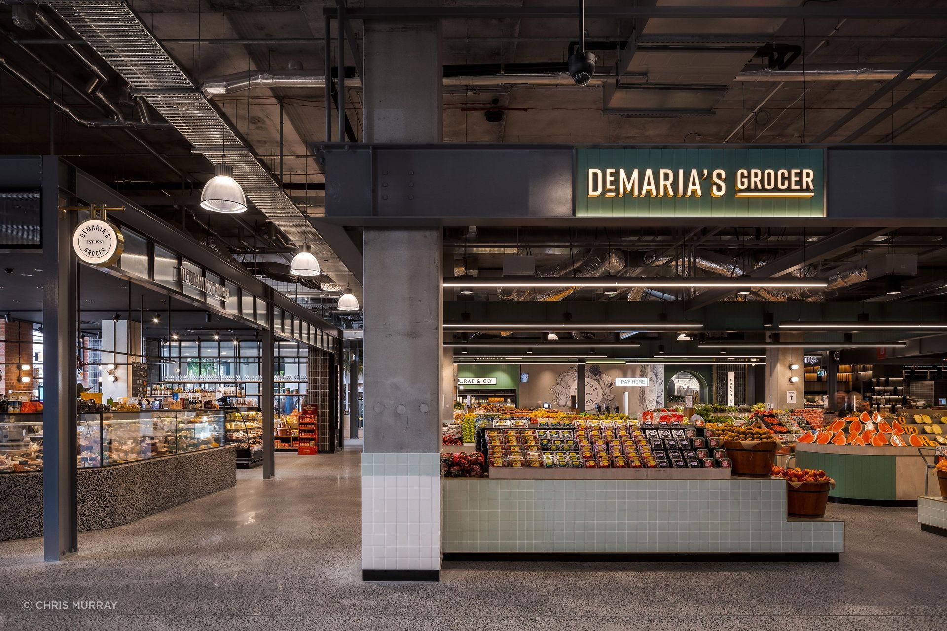 A welcoming space at DeMaria’s Grocer.
