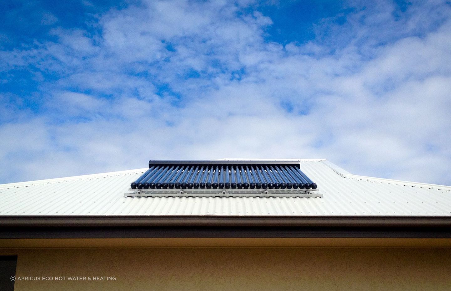 A solar water heating system, like this one from Apricus, can greatly reduce a home's electricity consumption.