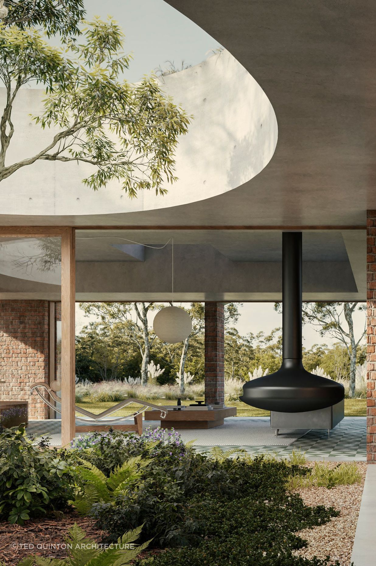 Hawks Nest has a circular courtyard to symbolise and frame the night sky above.