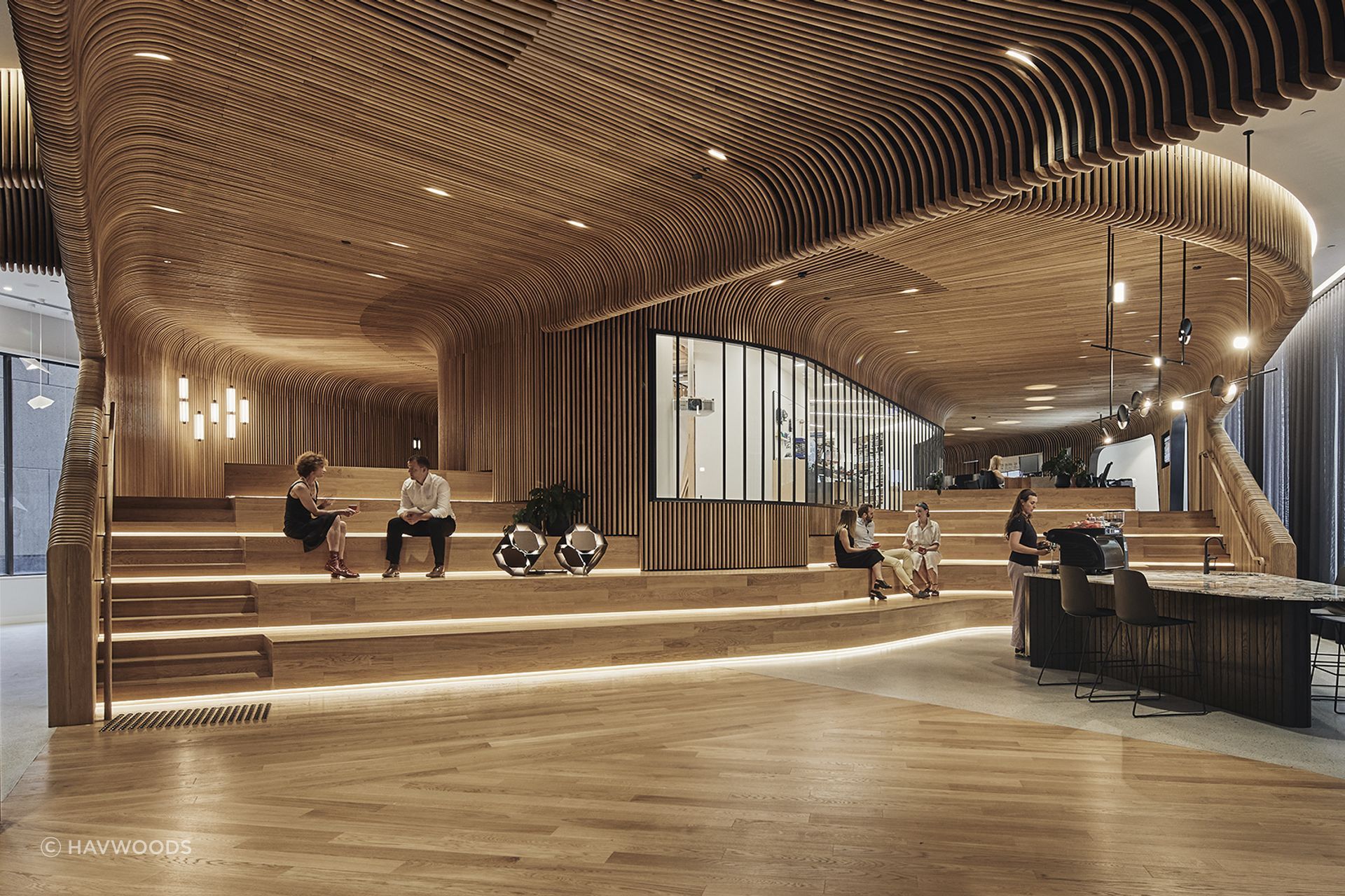 The Sculptform showroom in Melbourne from Woods Bagot showcases stunning craftsmanship