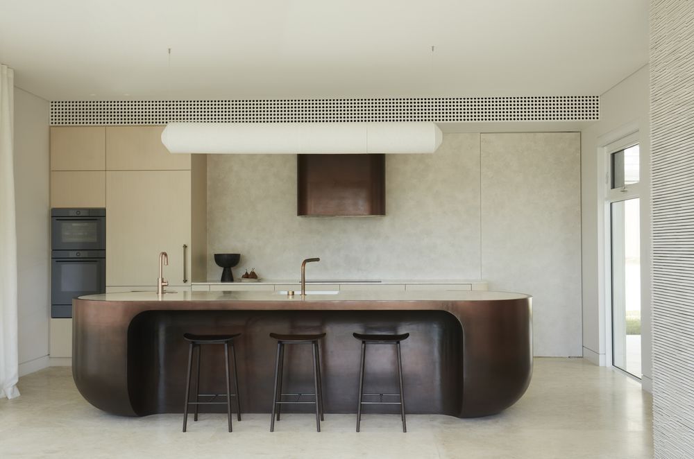 Liquid metal form the stunning kitchen island