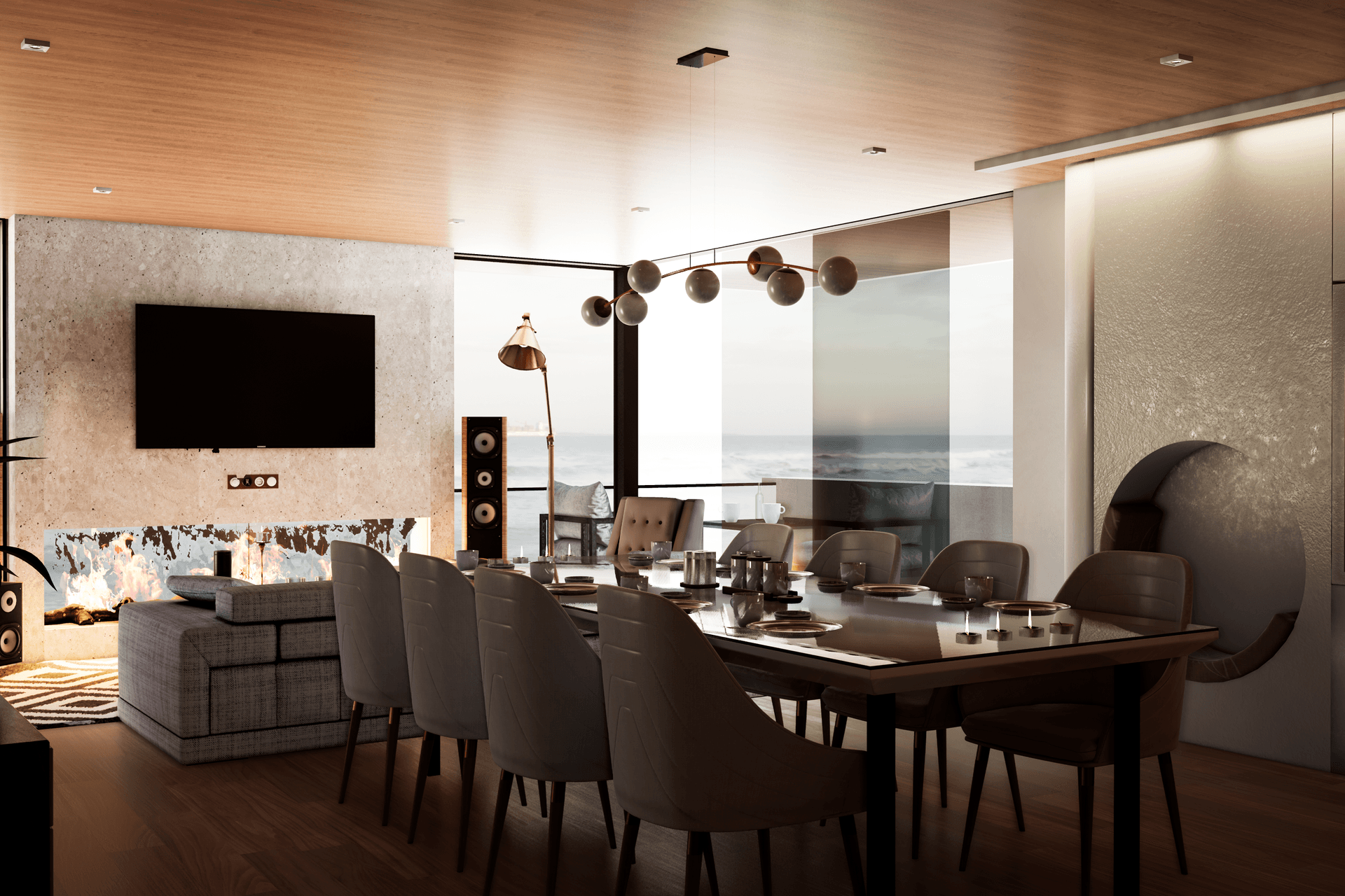Interior render of a sea view fire from Portal Studio's 4 The Parade development.