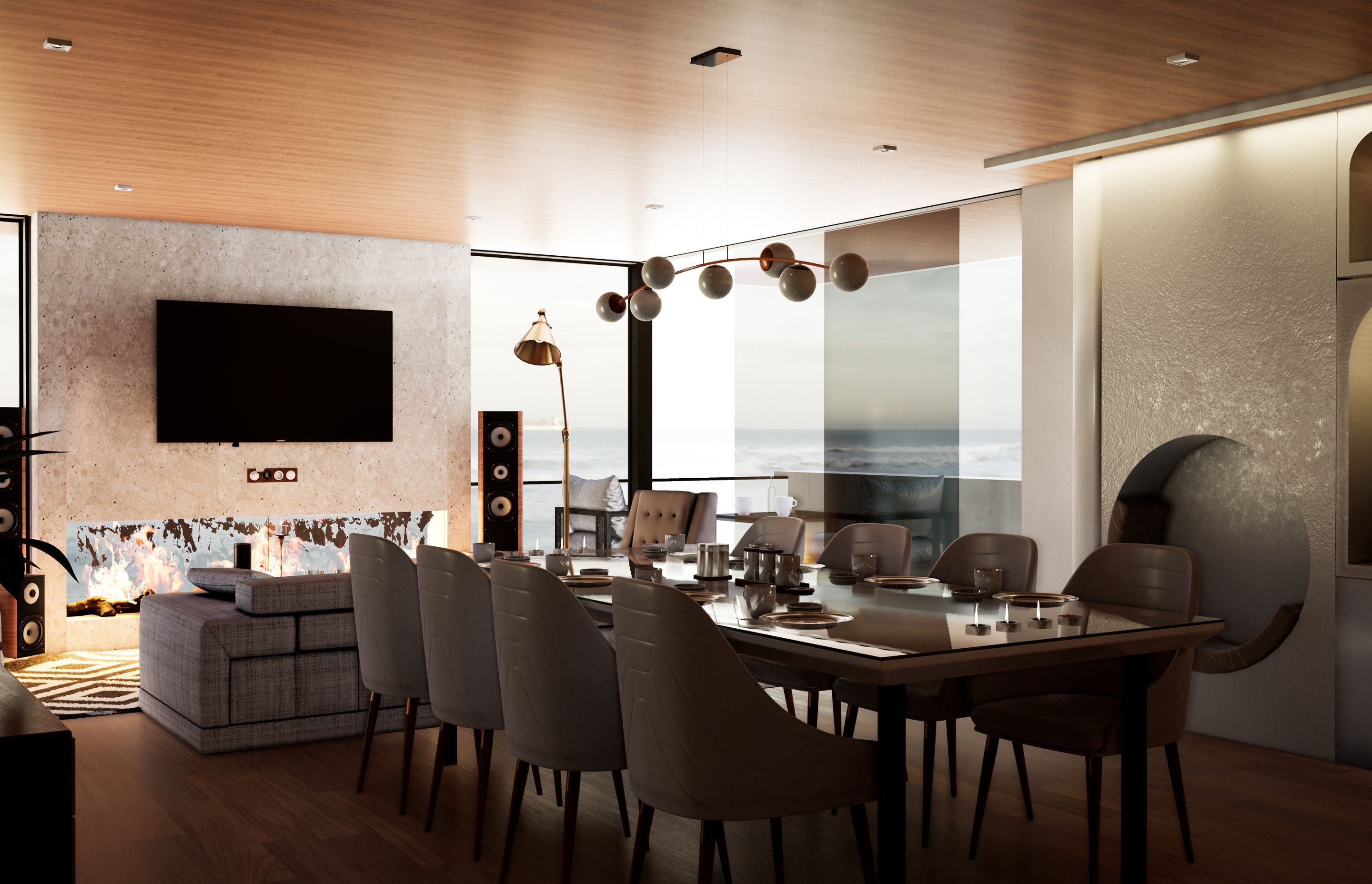 Interior render of a sea view fire from Portal Studio's 4 The Parade development.