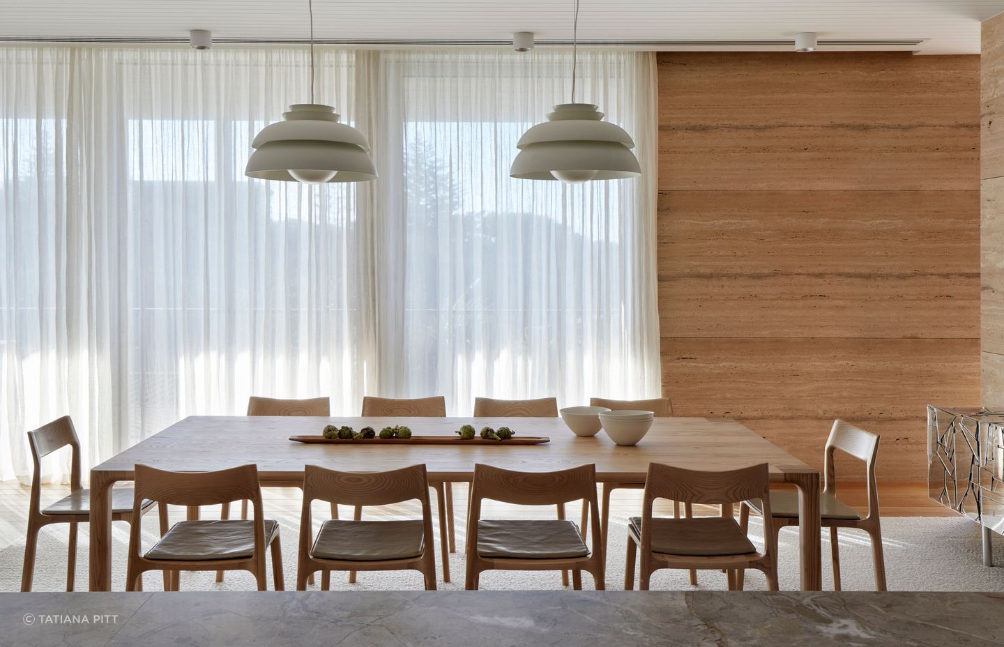 Light fills the dining room.