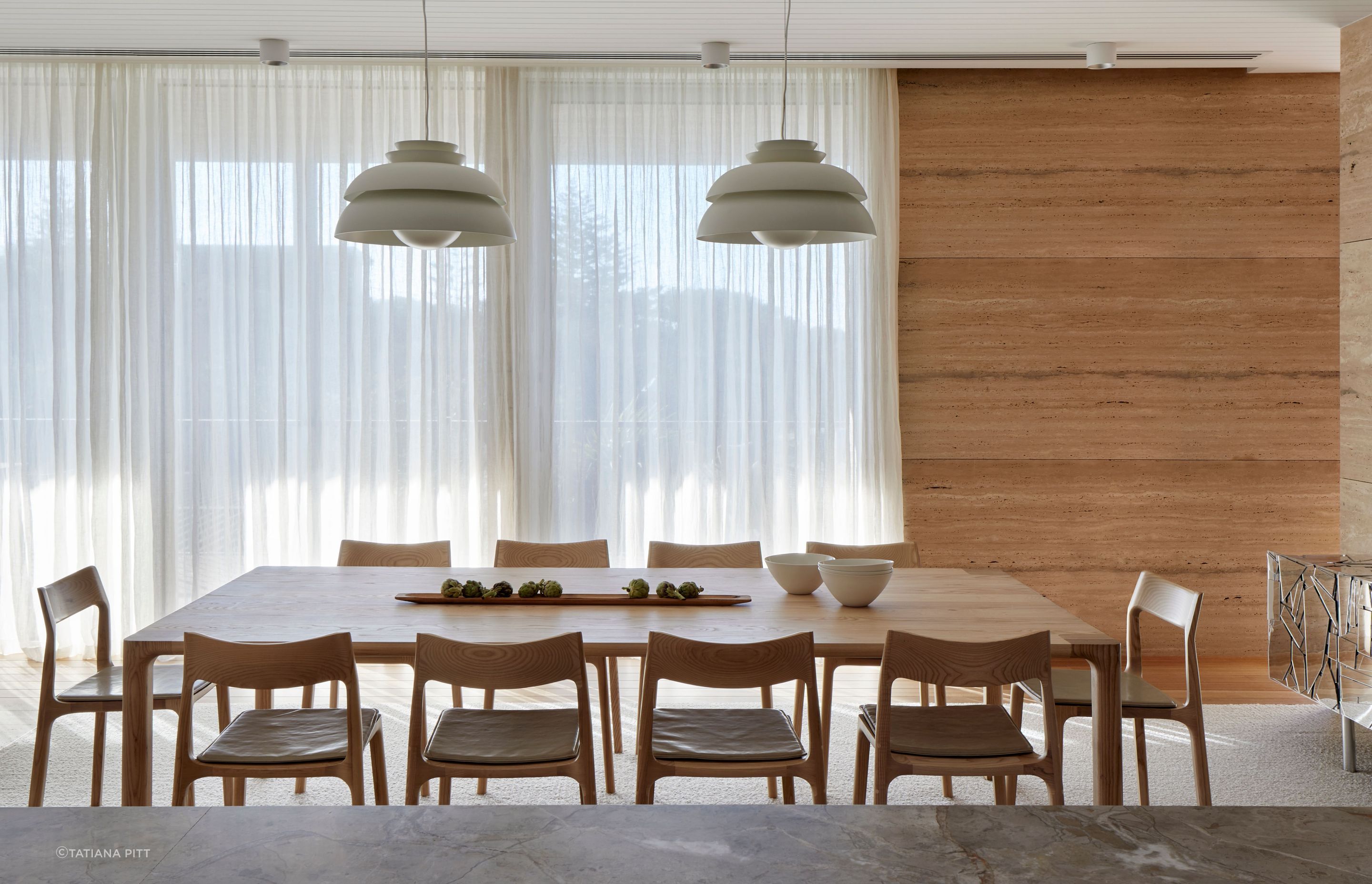 Light fills the dining room.
