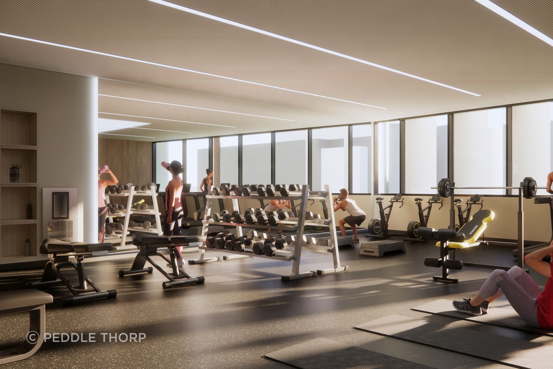 The key to the design is a sense of volume and transparency.